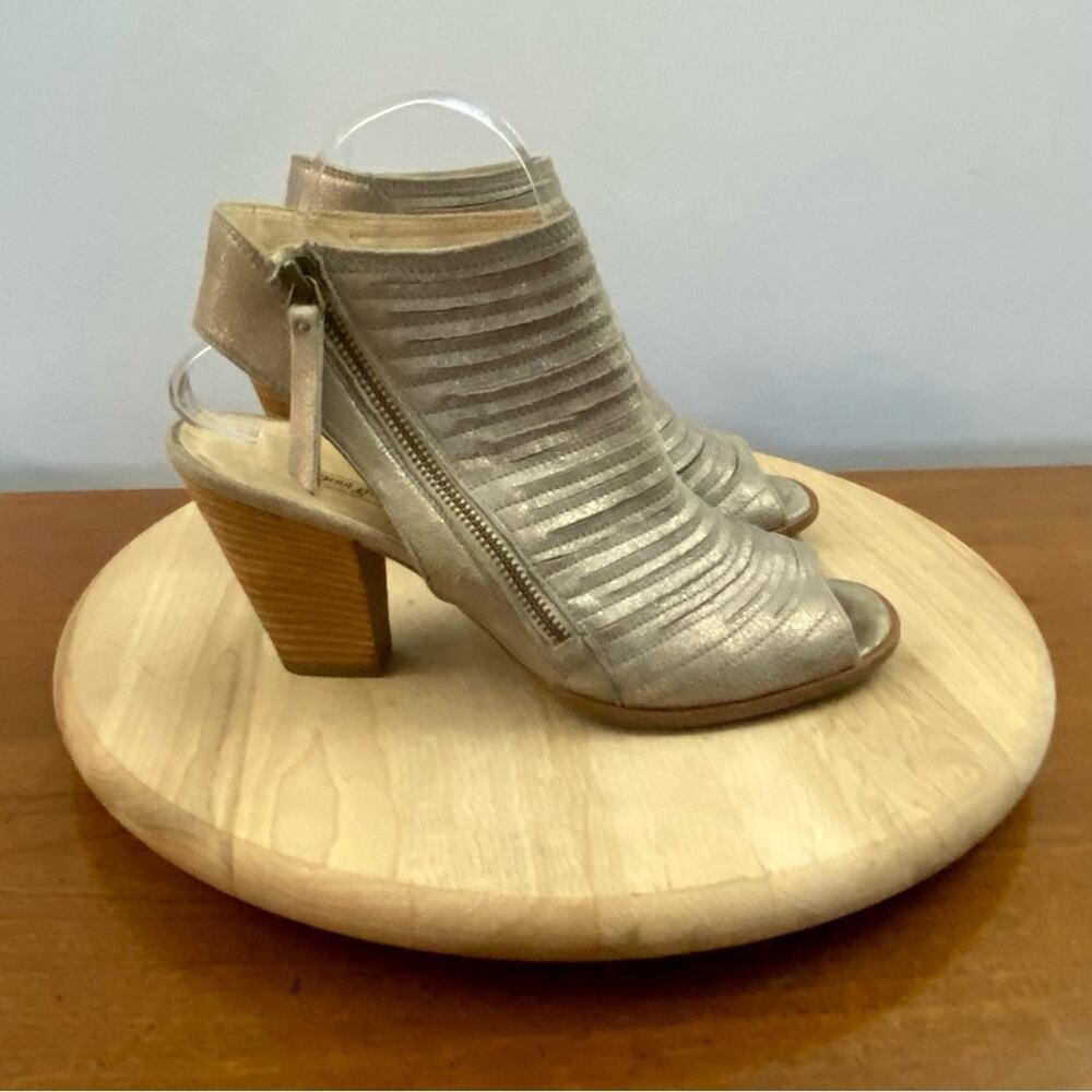 Paul Green Elegant Gold/Silver Metallic Leather Heeled Boots